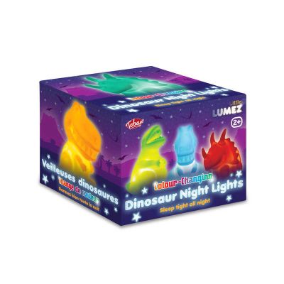 LUMEZ COLOUR CHANGING DINOSAUR NIGHT LIGHTS (£15.99)